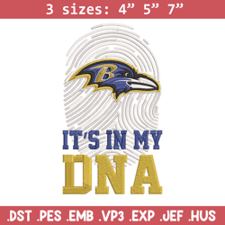 it's in my dna baltimore ravens embroidery design, baltimore ravens embroidery, nfl embroidery, logo sport embroidery.