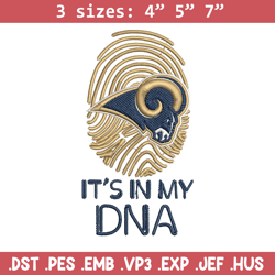 it's in my dna los angeles rams embroidery design, rams embroidery, nfl embroidery, sport embroidery, embroidery design.