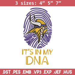 it's in my dna minnesota vikings embroidery design, minnesota vikings embroidery, nfl embroidery, logo sport embroidery.