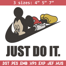mickey just do it embroidery design, mickey embroidery, embroidery file, nike embroidery, anime shirt, digital download