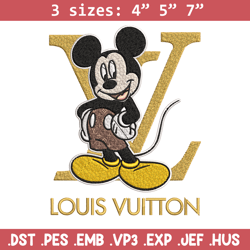 mickey logo lv embroidery design, lv embroidery, embroidery file, brand embroidery, logo shirt, digital download