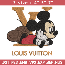 mickey louis vuitton embroidery design, lv embroidery, embroidery file, brand embroidery, logo shirt, digital download