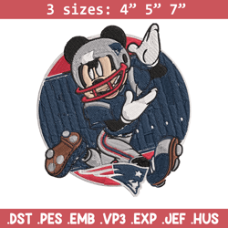 mickey mouse player patriots embroidery design, patriots embroidery, nfl embroidery, sport embroidery, embroidery design