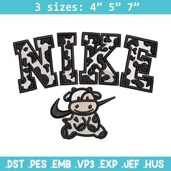dairy cow x nike embroidery design, cow embroidery, nike design, embroidery shirt, embroidery file, digital download