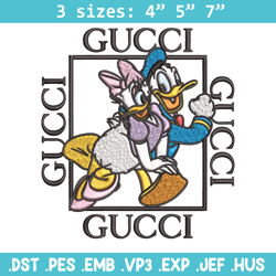 daisy and donald duck gucci embroidery design, disney embroidery, cartoon design, embroidery file, digital download.