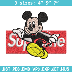 mickey mouse supreme embroidery design, disney embroidery, embroidery file, disney design,  logo shirt, digital download