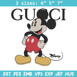 mickey x gucci embroidery design, mickey embroidery, embroidery file, gucci embroidery, anime shirt, digital download.