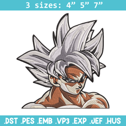 goku mui embroidery design, dragonball embroidery, embroidery file, anime embroidery, anime shirt, digital download