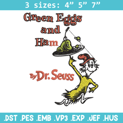 green eggs and ham buy dr. seuss embroidery design, dr seuss embroidery, embroidery file, digital download.