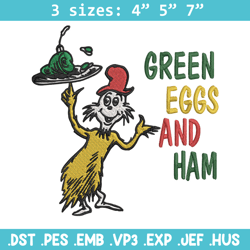 green eggs and ham embroidery design, dr seuss embroidery, embroidery file, embroidery design, digital download