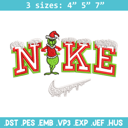grinch nike embroidery design, nike embroidery, embroidery file, brand embroidery, logo shirt, digital download