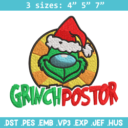 grinch postor christmas embroidery design, grinch christmas embroidery, grinch design, embroidery file, instant download