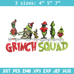 grinch squad christmas embroidery design, grinch christmas embroidery, grinch design, embroidery file, digital download.