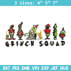 grinch squad christmas embroidery design, grinch christmas embroidery, grinch design, embroidery file, digital download