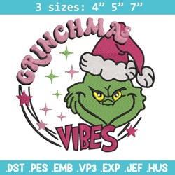 grinch vibes embroidery design, grinch embroidery, chrismas design,embroidery shirt, embroidery file, digital download
