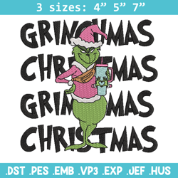 grinchmas embroidery design, grinch embroidery, chrismas design, embroidery shirt, embroidery file, digital download.