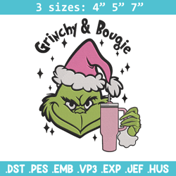 grinchy bougie embroidery design, grinch embroidery, embroidery file,chrismas embroidery, anime shirt, digital download