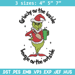 grinchy embroidery design, grinch embroidery, embroidery file, chrismas embroidery, anime shirt, digital download.