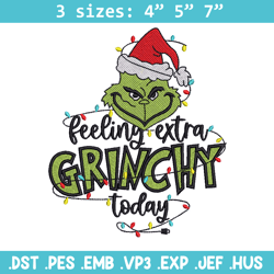 grinchy today embroidery design,grinch embroidery, chrismas design, embroidery shirt, embroidery file, digital download