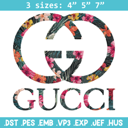 gucci flower embroidery design, gucci embroidery, brand embroidery, logo shirt, embroidery file, digital download
