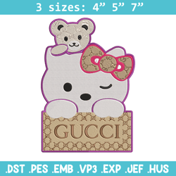 gucci hello kitty embroidery design, kitty embroidery, embroidery file, gucci embroidery, anime shirt, digital download