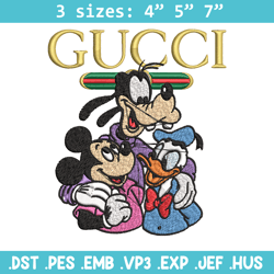gucci mickey and friend embroidery design, disney embroidery, cartoon design, embroidery file, instant download.