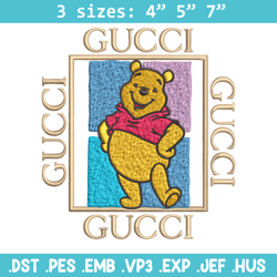 gucci winnie pooh embroidery design, winnie pooh embroidery, cartoon design, embroidery file, digital download.