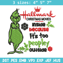 hallmark christmas movies inside mr grinch embroidery design, grinch embroidery, grinch design, instant download.