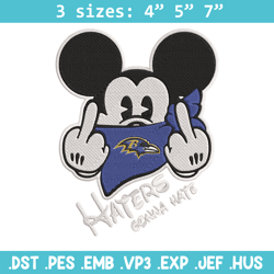 haters gonna hate baltimore ravens embroidery design, ravens embroidery, nfl embroidery, logo sport embroidery.