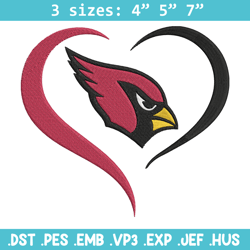 heart arizona cardinals embroidery design, cardinals embroidery, nfl embroidery, sport embroidery, embroidery design. (2