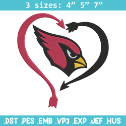 heart arizona cardinals embroidery design, cardinals embroidery, nfl embroidery, sport embroidery, embroidery design