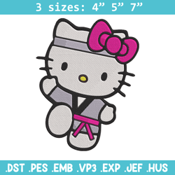 hello kitty taekwondo embroidery design, hello kitty embroidery, embroidery file, anime embroidery, digital download