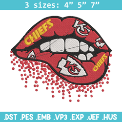 Kansas City Chiefs dripping lips embroidery design, Kansas City Chiefs embroidery, NFL embroidery, logo sport embroidery