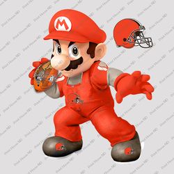 cleveland browns super mario svg, cleveland browns png, super mario png, printed on shirts - hats - cups