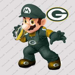 green bay packers super mario svg, green bay packers png, super mario png, printed on shirts - hats - cups
