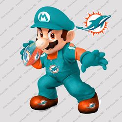 miami dolphins super mario svg, miami dolphins png, super mario png, printed on shirts - hats - cups