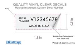 custom serial number decal, clear matte vinyl fender sticker, complete fender set, three per pack