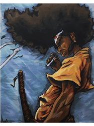 afro samurai acrylic portait