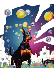 natural ear doberman with bubbles