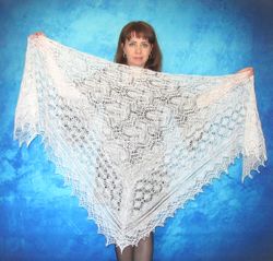 large white russian shawl, hand knit orenburg wool wrap, warm cape, lace wedding stole, bridal cover up, kerchief, scarf
