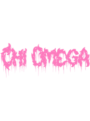 chi omega girly metal text