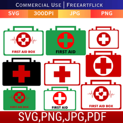 first aid kit svg cut files, emergency kit medicine, first aid box file for printable art, digital download template