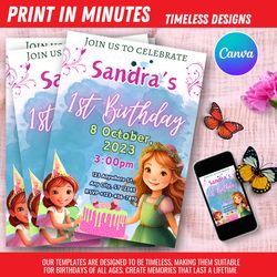 birthday invitation template - fully editable in canva, digital download, 5x7 format