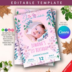 digital invitation template - birthday design