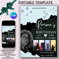 editable birthday invitation - digital download