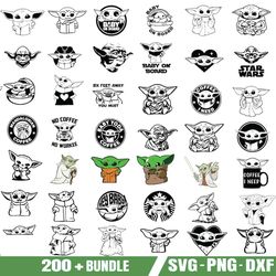 baby yoda svg bundle- png-svg-dxf