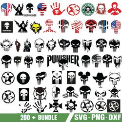 punisher svg bundle- png-svg-dxf