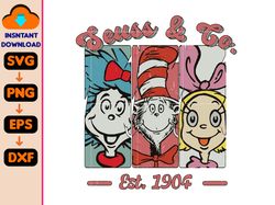 dr seuss & co. est. 1904 svg, read across america day svg, dr. suess day sublimation, teacher life svg, read across amer