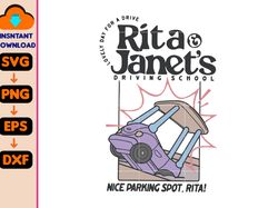 rita and janet's driving school svg, janet and rita svg, bluey grannie svg, bluey back to school svg