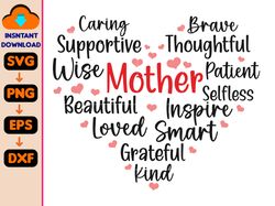 heart shape mother's day svg, happy mothers day svg, mom svg, mom life svg, girl mom svg, mama svg, funny mom svg